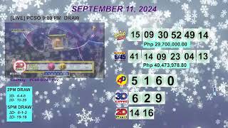 [LIVE] PCSO 9:00 PM DRAW - SEPTEMBER 11, 2024 LOTTO RESULTS