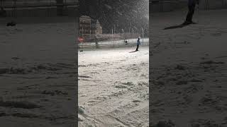 People skiing in snow in Borovets Bulgaria