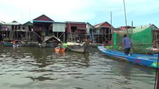 The Unique Highest Houses in The Fresh Water in Tonle Sap Lake in Cambodia