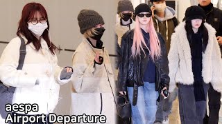 에스파 출국 직캠 'FNS가요제 참석' aespa Airport Departure｜김포공항 241203