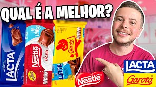 MELHOR BARRA DE CHOCOLATE AO LEITE EM 2024 / Nestlé x Lacta x Garoto ?