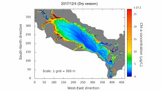 Simulation of phytoplankton concentration in Lake Tonle Sap