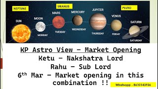 KP Astro View | Ketu Nakshatra Lord | Rahu Sub Lord | Trend View | 6th Mar'23