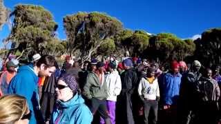 Tipping ceremony after summiting Kilimanjaro for NY Eve