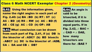 Class 6 Math Ch-2 Q 62 to Q 64 Math NCERT Exemplar Solution|MATH|NCERT|Geometry|CBSE|Chapter 2|NCERT