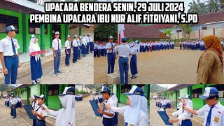 Upacara Bendera Hari Senin |Pembina : Ibu Nur Alif Fitriyani, S.Pd | Petugas Upacara Kelas IXA |