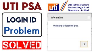 UTI PSA login problem solved|kumar pan service|best pan portal 2020