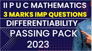 Passing Package/Differentiability/3 Marks Imp Questions on Rolles and Mean Value Theorem