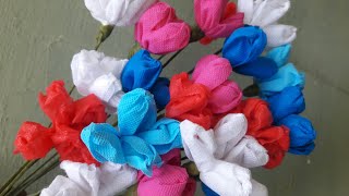 Making Beautiful Flower with Old Shopping Bag.... // ഷോപ്പിംഗ് ബാഗ് ഫ്ലവർ..