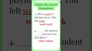 Choose the Correct #homophone #howtolearnenglish ✅