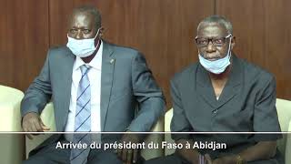 Arrivée ce soir 14 juillet 2021 du président du Faso Roch Marc Christian Kaboré à Abidjan.