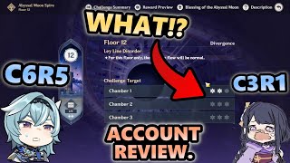 This Whale CAN'T clear Abyss Floor 11 & 12 with C6R5 Eula & C3R1 Raiden! Account Review.