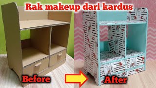 Cara membuat rak makeup dari kardus