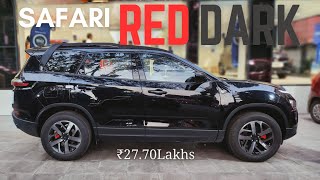 TATA SAFARI RED DARK EDITION. Very practical car but the dark interior 🤔