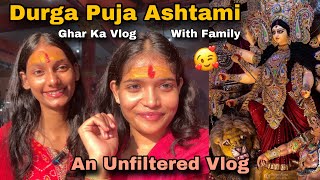 Full Day Durga Puja Vlog With Family❤️✨GRWM + Cooking | Shreya&Shweta