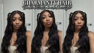 DOUBLE BUTTERFLY BRAIDED HAIRSTYLE FT. CHARMANTY HAIR| Shalaya Dae