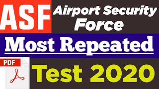 Most repeated Question for ASF Test:(2019-2020)||ASF test preparation:ASF McQ's