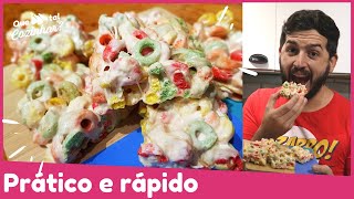 Barra de CEREAL COLORIDO COM MARSHMALLOW | Fuit loop marshmallow