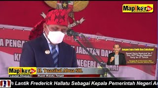 Bupati MalTeng Lantik Frederick Hallatu Sebagai Kepala Pemerintah Negeri Amahai Untuk Ketiga Kalinya