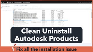 Clean Uninstall of Autodesk Product | Vigram Vasi