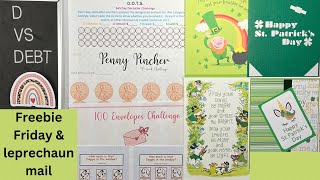 Freebie Friday savings challenge printables, leprechaun mail, & cash envelope stuffing