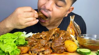 ASMR EATING SPICY CHICKEN CURRY WITH EGG | FRIED FISH | MUKBANG ASMR