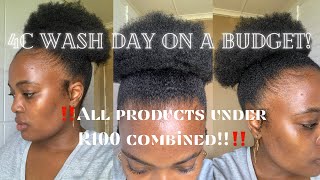 EASIEST Wash day routine EVER!| 4C hair Start to finish|Affordable wash day| Simple routine