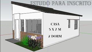 CASA COMPACTA 5x7m 2 Dorm ESTUDO PARA INSCRITO!!!