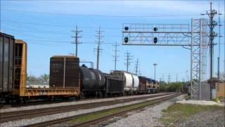 HD: Back to the Archives: A Few Awesome Trains at Edgington in Franklin Park IL. 4/21/12