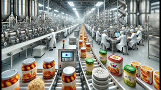 How Korean Food is Made on a Massive Scale | Food Production Line in a Factory in Korea