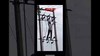 Crazy guy trying to power up a grid. #crazy #funny #comedy #viralvideo #trending #tiktok