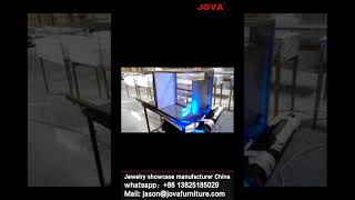 Stainless steel glass jewelry showcases inspection video in JOVA manufacturers