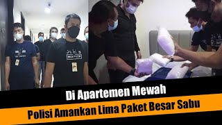 Polisi Amankan Lima Paket Besar Sabu di Apartemen Mewah