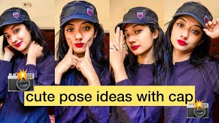 Cute pose ideas with cap/pose in cap/best pose for girls/RADHA RAJVANSHI ❤️#photoshoot #posetutorial