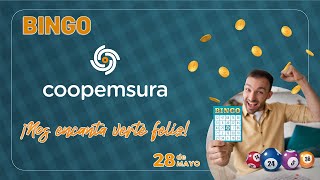 Bingo Coopemsura 28 de mayo 2024 asociados de resto del país