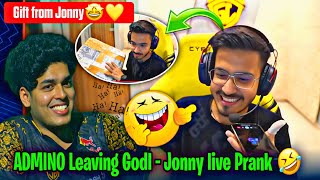 Gift from Jonny 💛🔥 Admino Leaving Godlike • Live Prank call📞 to Jonathan 🤣