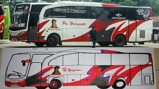 Cara Gambar Bus PO.Haryanto a.k.a Tsalju