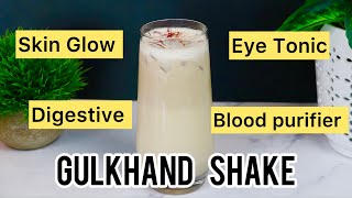 2 - ingredients Healthy Authentic Gulkhand Shake Recipe | Gulkhand Milkshake | Rose Petals Jam Shake