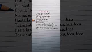 Toca Toca #lyrics #lyricssong #handwriting