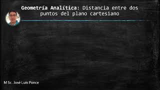 Distancia  entre dos puntos del plano cartesiano