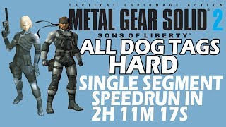 MGS2 All Dog Tags | Hard | No Saves Speedrun in 2h 11m 17s