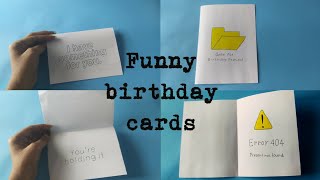 5 Funny Birthday cards for bff | Handmade easy cards ideas