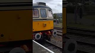 33048 Leaves Minehead station (WSR) 26/8/24