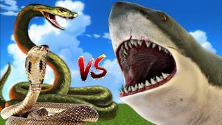 Snake vs Shark Fight With SHINCHAN vs CHOP Epic Battle