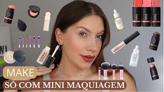 MAKE COMPLETA COM MINI MAQUIAGEM, MINI PINCÉIS E MINI SKINCARE | Mini pincel, Mini blush.. 😍