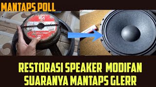 restorasi speaker modifan dari magnet 15 inch ke 12 inch hasilnya mantapss glerr