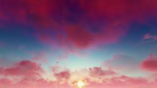 ( CGI 4k Stock Footage ) Romantic Fantasy pink, red & purple clouds seamless loop