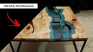 MESA RESINADA COMO FAZER? RESINA EPÓXI - CURSO DE MESA RESINADA - MESA COM RESINA EPÓXI  RIVER TABLE