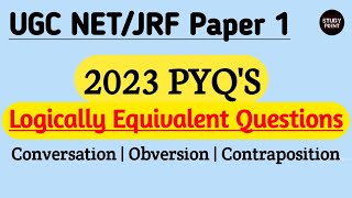 UGC NET June 2024 | Logically Equivalent for UGC NET | Logical Reasoning for UGC NET Paper 1