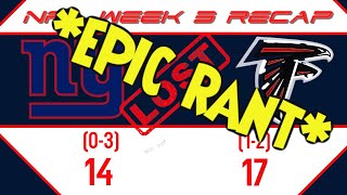 Giants vs Falcons *RAW REACTION* | They Ruined Eli's Day | Season is Done | *EPIC RANT*